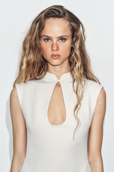 VOLUMINOUS MINI DRESS - Oyster-white by Zara - Image 2