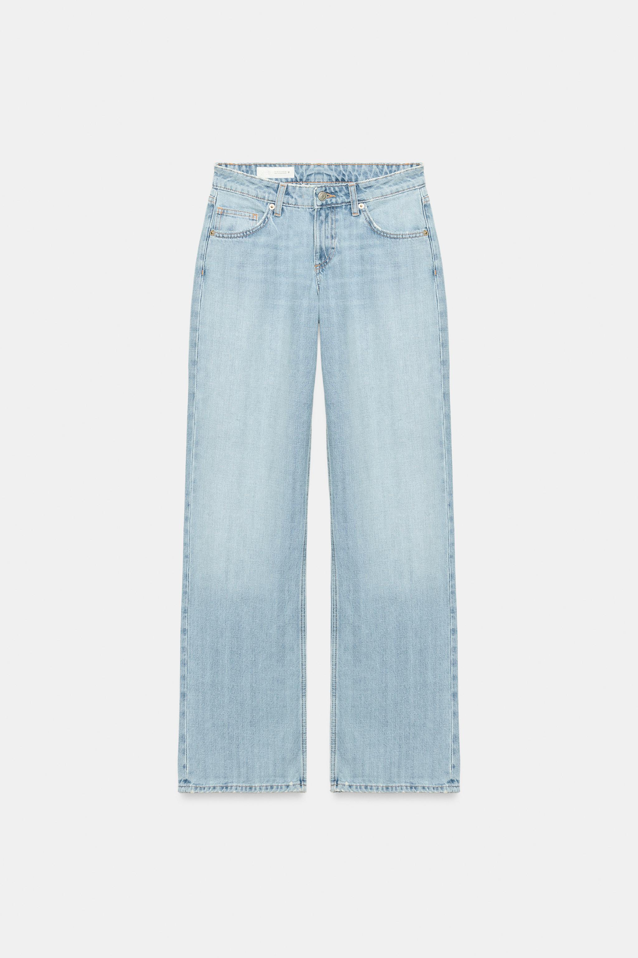 TRF ローライズワイドレッグデニムパンツ - ホワイト | ZARA Japan / 日本