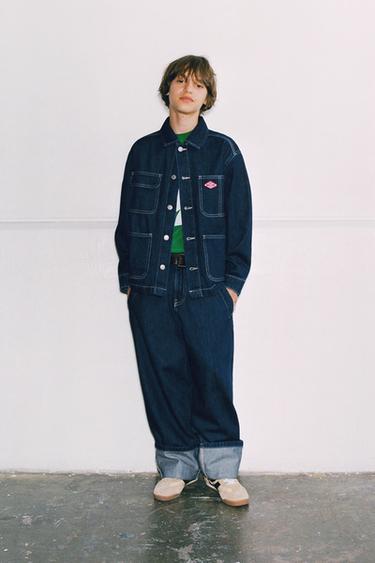 Zara WIDE LEG CUFFED JEANS - Blue