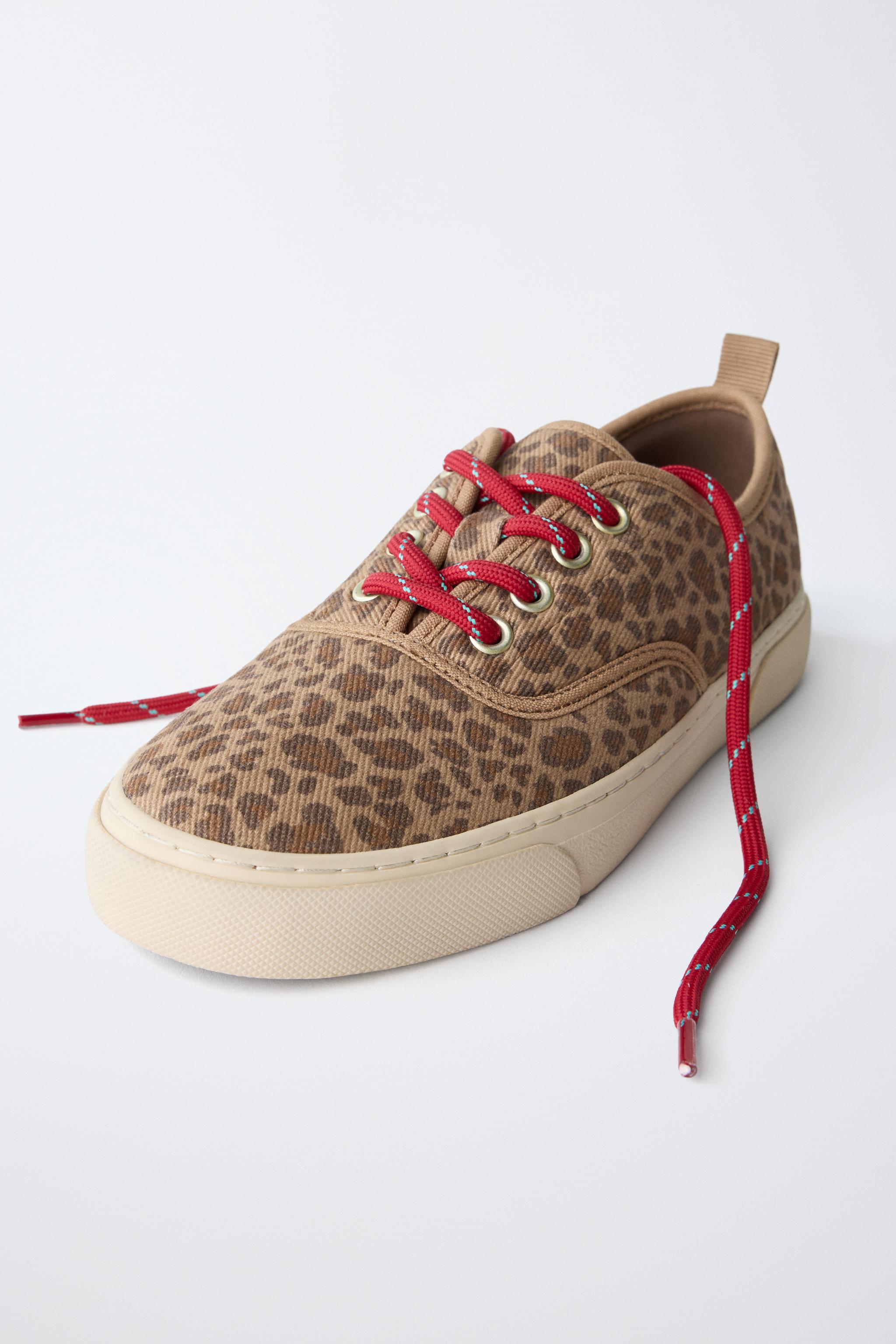 Детские кроссовки Zara ANIMAL PRINT CANVAS SNEAKERS — фото 4
