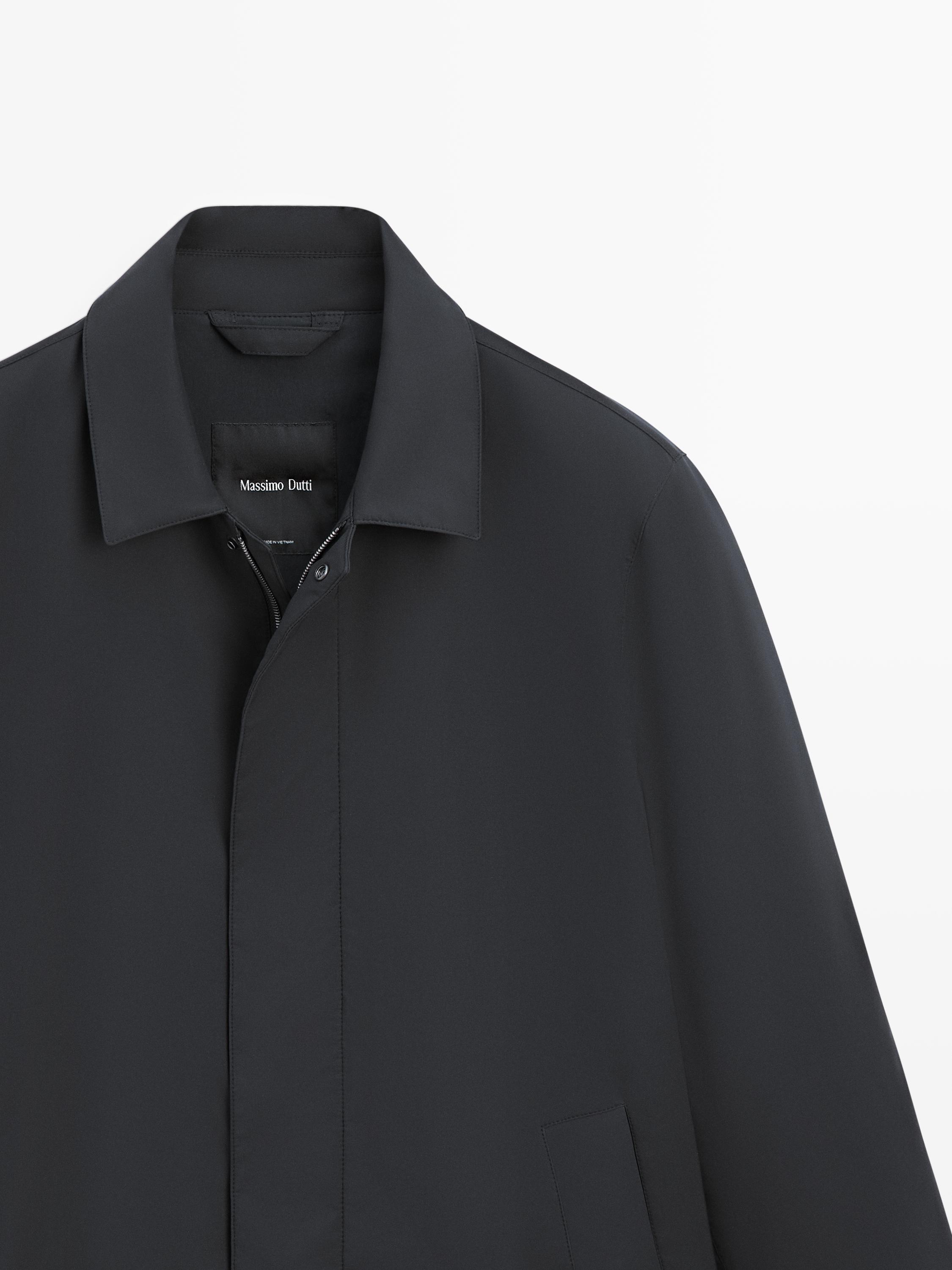 Water-repellent fabric trench coat