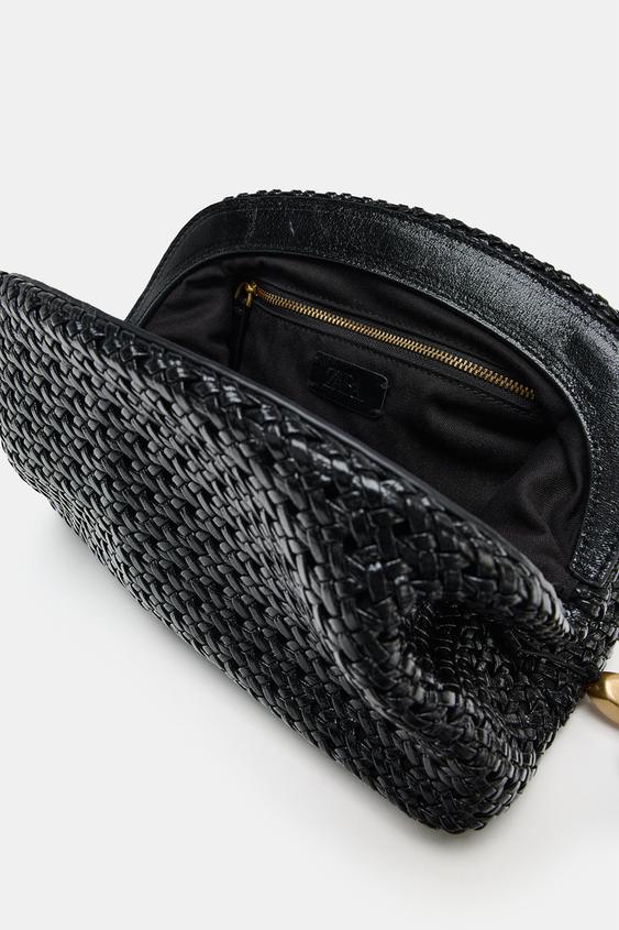 BRAIDED CLUTCH BAG - Black by Zara - Image 5