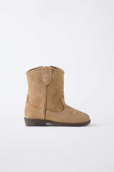 BOTA COWBOY PIEL - Marrón Arena de Zara