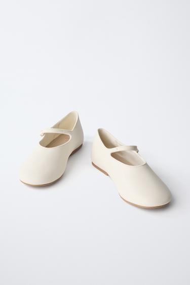 BUCKLED BALLET FLATS - White by Zara - Image 2