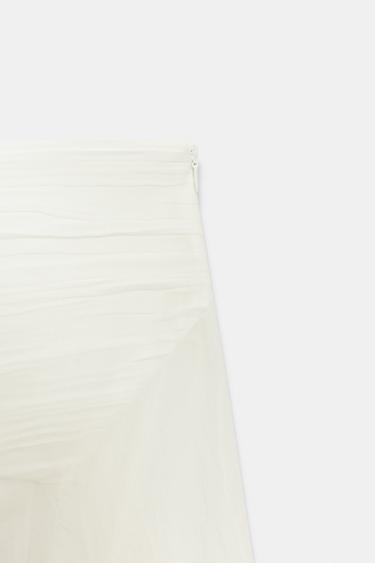 ASYMMETRIC RUSTIC FABRIC SKIRT - Ecru by Zara - Image 9
