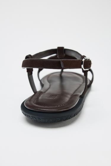 ANIMAL PRINT LEATHER AND SHEEPSKIN SANDALS - Multicoloured by Zara - Image 5