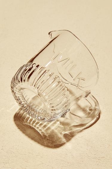 GLASS MILK JUG WITH STRIPED BASE -  by Zara
