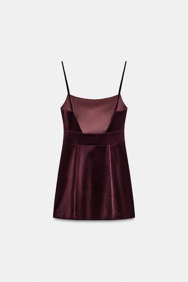 ROBE COURTE À VOLUME - Bordeaux de Zara - Image 5