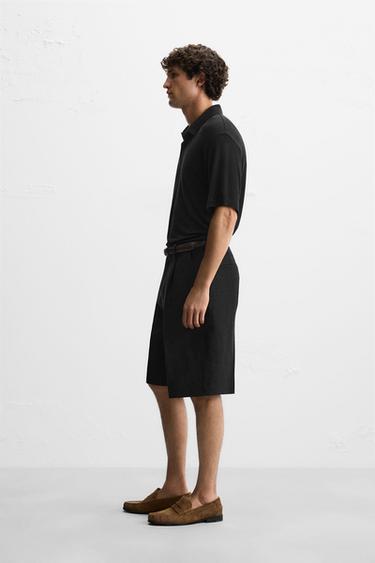 POLO VISCOSE - LIN - Noir de Zara - Image 3