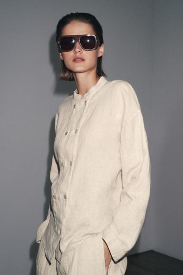 SOBRECAMISA LINO 100% ZW COLLECTION - Beige claro de Zara