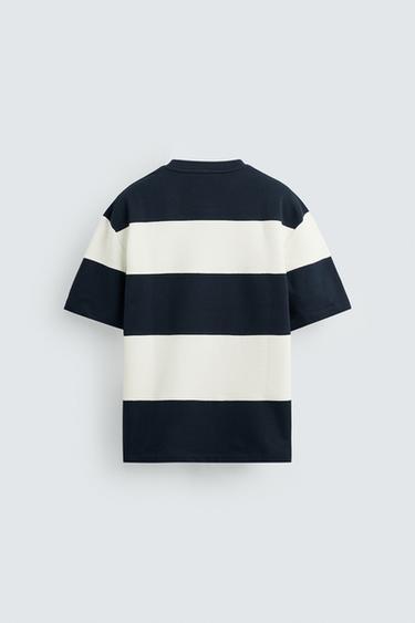 CONTRAST STRIPE SWEATSHIRT - Ecru / Navy by Zara - Image 7