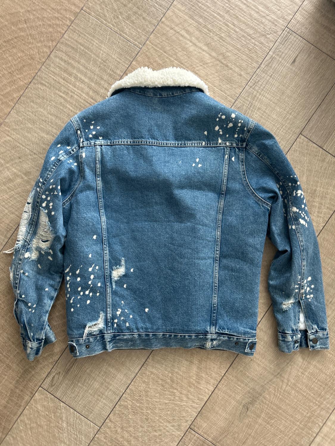 DENIM JACKET WITH FAUX SHEARLING INTERIOR - Image 2