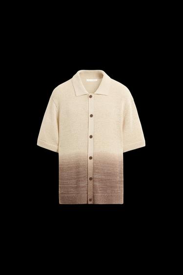 OMBRE PRINT KNIT SHIRT - Beige by Zara - Image 0