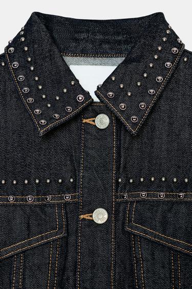 VESTE EFFET JEAN À CLOUS - Indigo foncé de Zara - Image 8