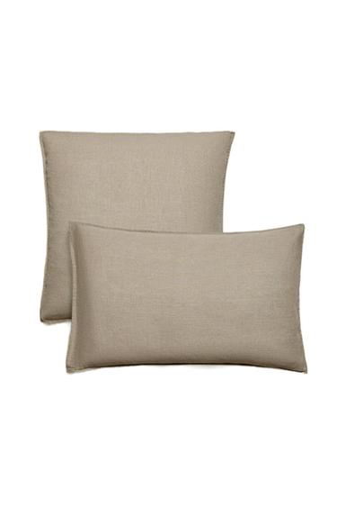 FRONHA DE TRAVESSEIRO DE LINHO - Bege-claro da Zara