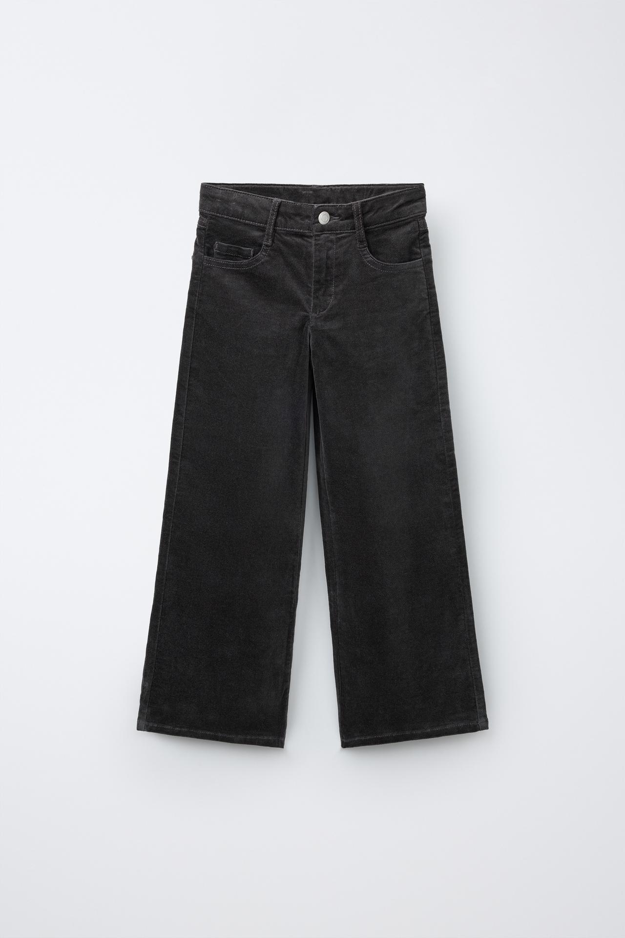 VELVET STAR WIDE-LEG PANTS — Gray