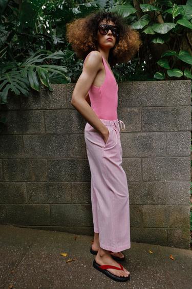 STRIPED CULOTTES - Pink / White by Zara - Image 5