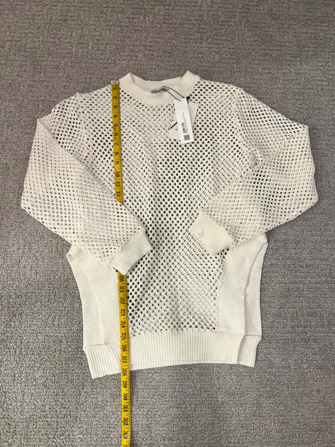 ZARA ASYMMETRICAL MESH SWEATER - Image 3