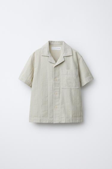 قميص هيكلي GARMENT DYE - أخضر مموه الخاص بـ Zara - صورة 0