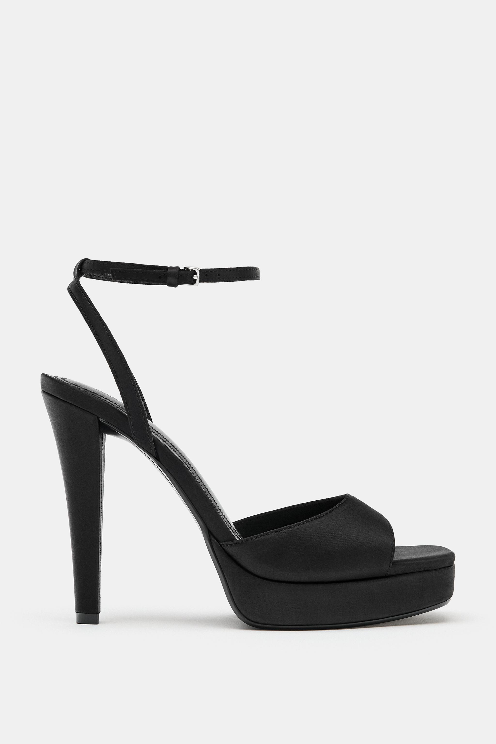 SATIN-FINISH PLATFORM SANDALS