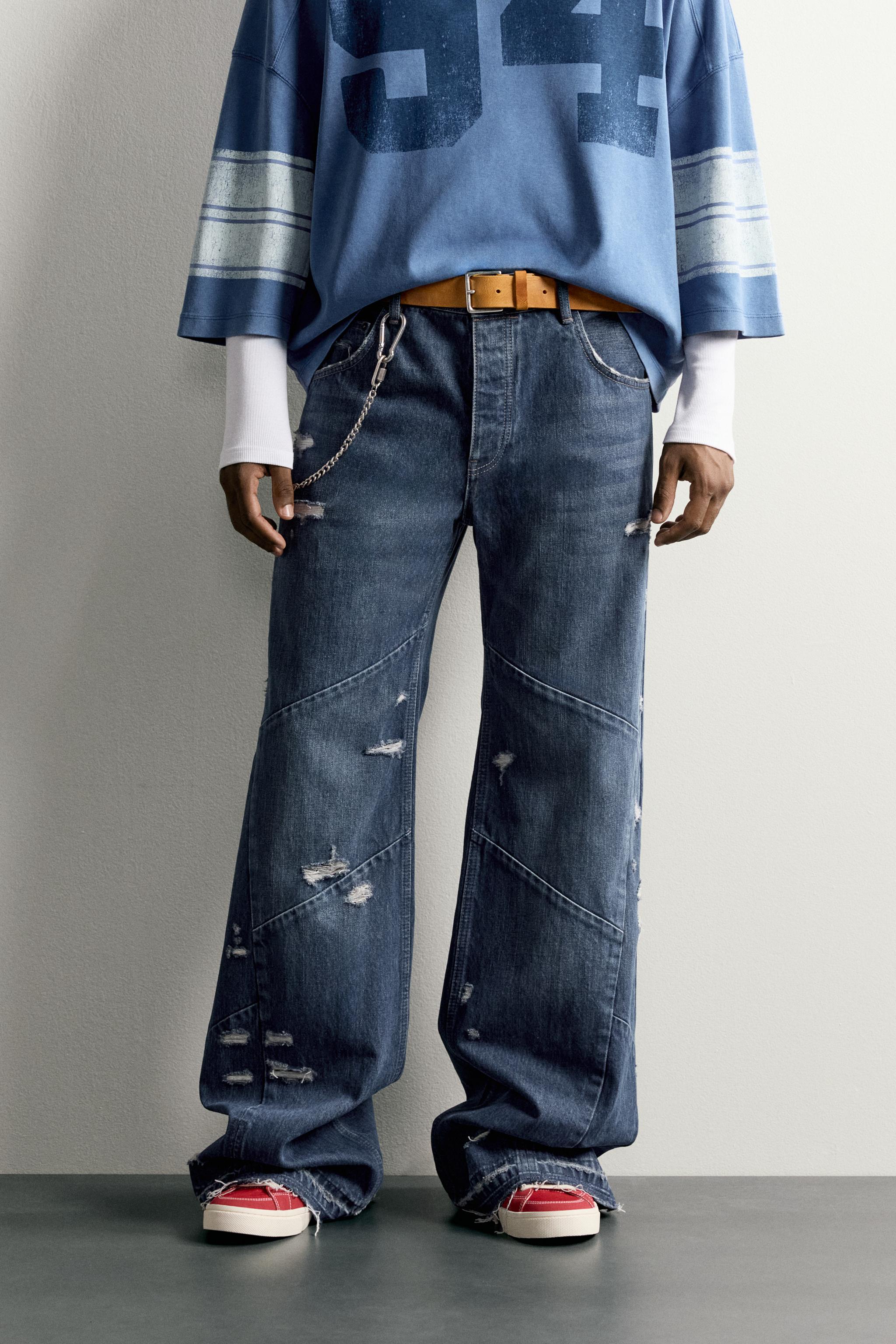 SEAMED FLARE FIT JEANS — Blue (alternate view)