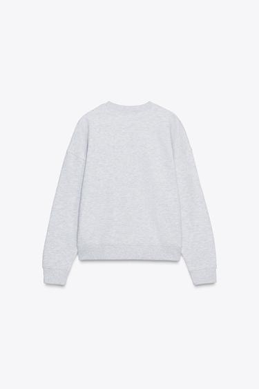 SWEAT VARSITY - Gris chiné de Zara - Image 12