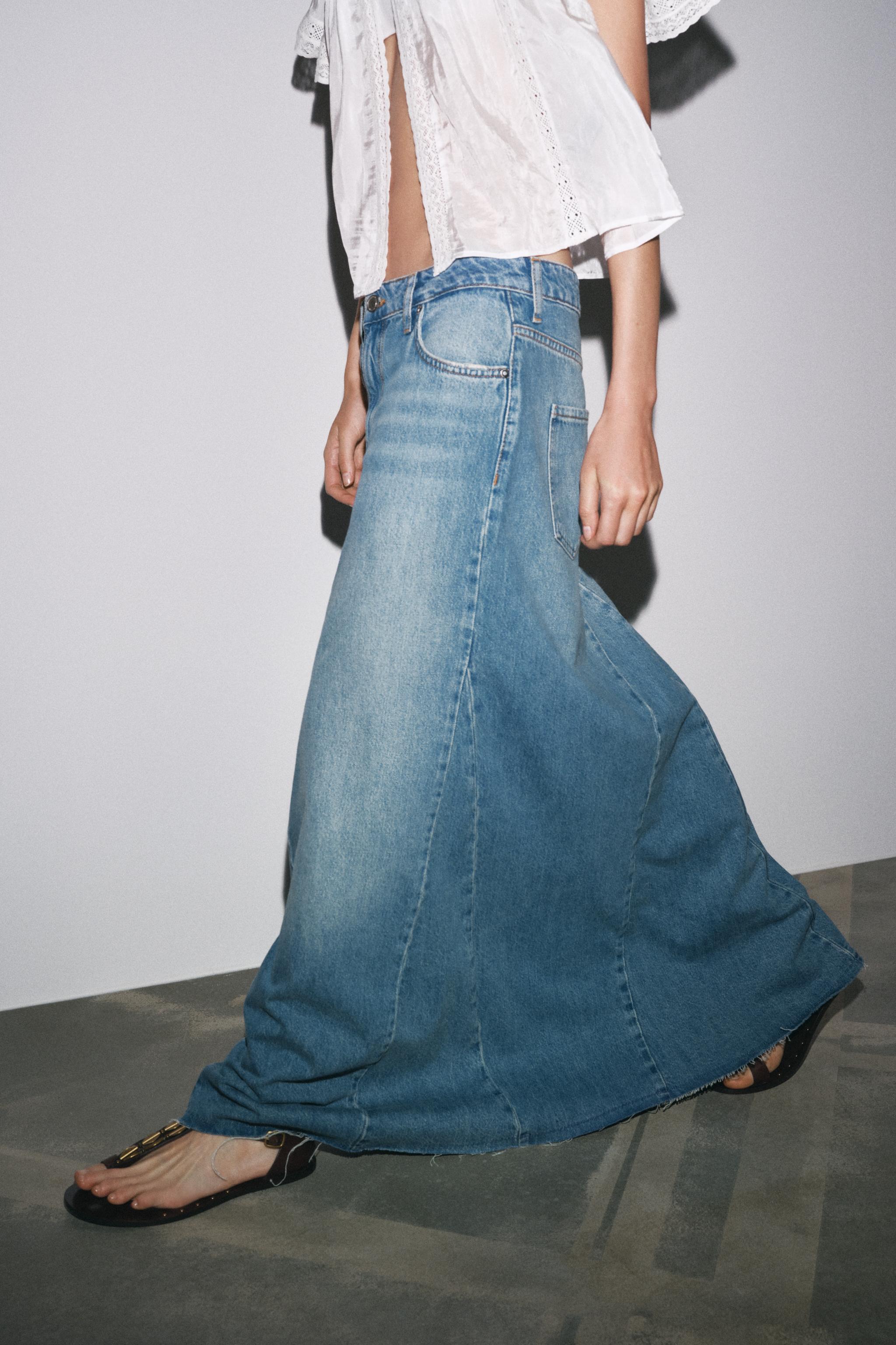 ZW COLLECTION DENIM SKIRT Blue ZARA Australia - Main Image