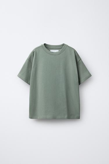 CAMISETA LISA MEDIUM WEIGHT - Verdoso de Zara