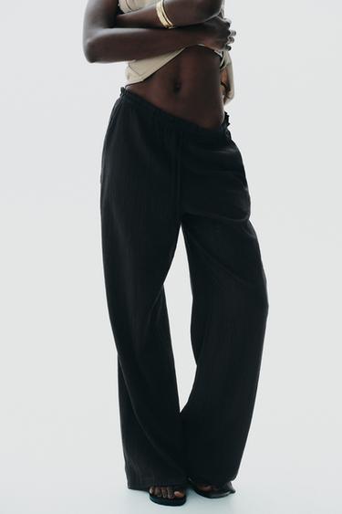 TEXTURED TROUSERS - Black by Zara