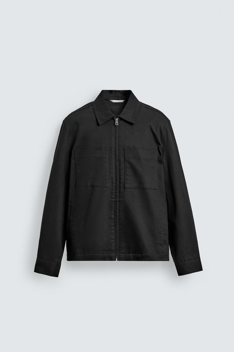 ZARA REGULAR FIT OVERSHIRT WITH POCKETS