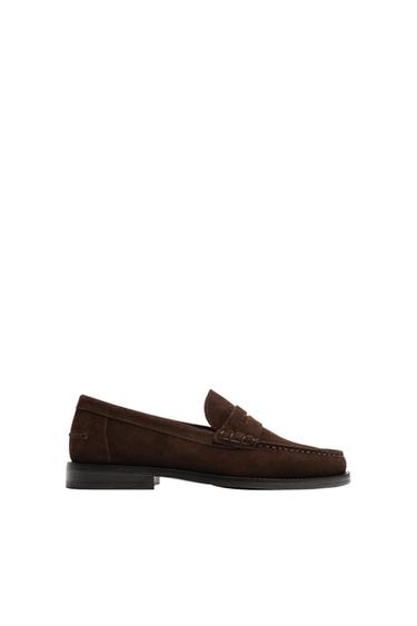 LIMITED EDITION SPLIT SUEDE LOAFERS - Brown by Zara