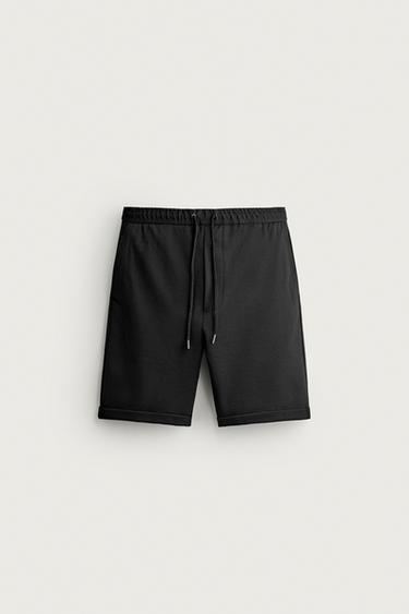 Zara REGULAR FIT COMFORT SHORTS - Black