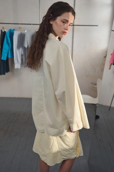 POPLIN OVERSIZE SHIRT - Light yellow by Zara