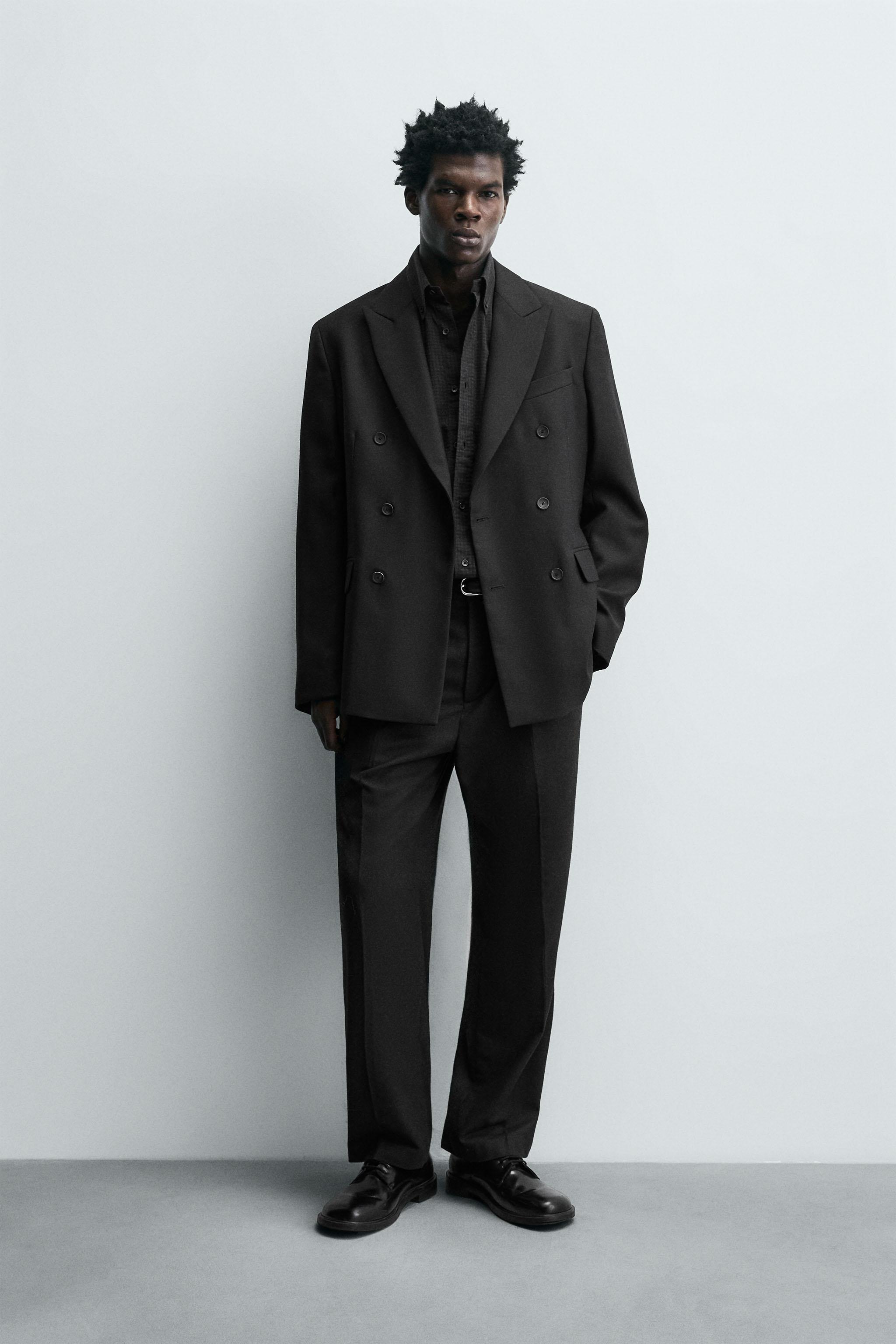 LIMITED EDITION WOOL BLEND DOUBLE BREASTED SUIT BLAZER