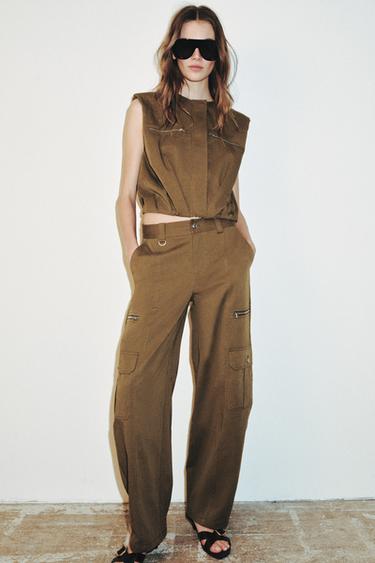 Pantaloni Cargo Per Ragazze 2025 – Vita Alta Con Coulisse, Tasche Larghe, Tessuto Leggero E Morbido, Adatti Per Scuola E Sport