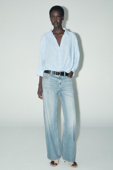 RUSTIC KNOT SHIRT - Sky blue by Zara - Image 0