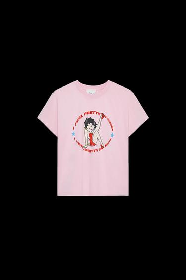 Zara BETTY BOOP® WASHED EFFECT T-SHIRT - Pink - Image 0