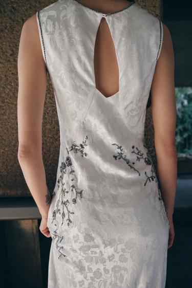 SEQUIN AND BEAD JACQUARD DRESS - ecru-white by Zara - Image 2