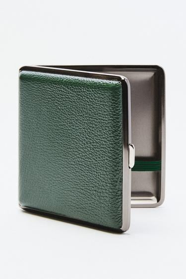 GREEN LEATHER CIGARETTE CASE - Green by Zara - Image 4