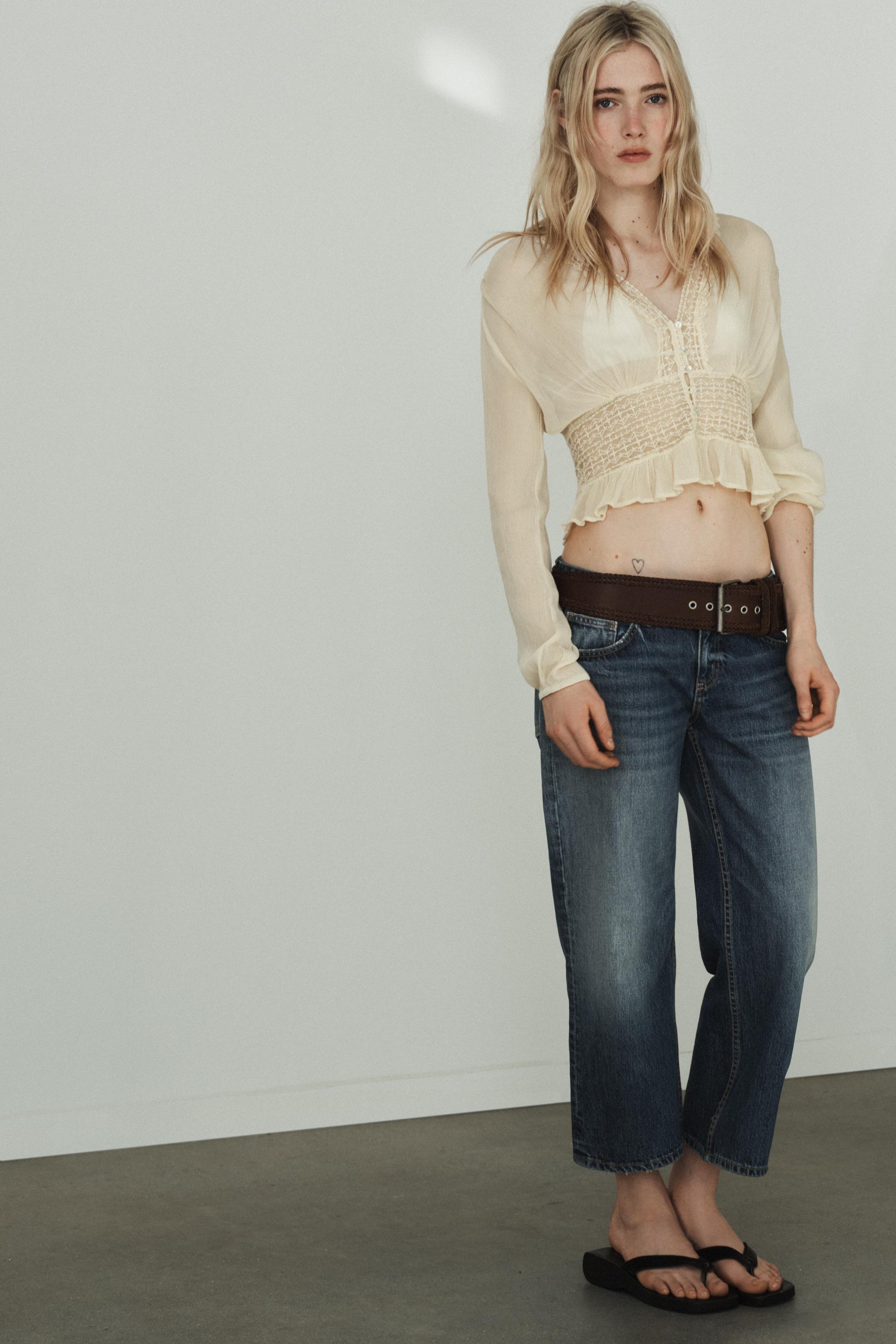 GAUZE LACE SHIRT - Vanilla | ZARA Canada