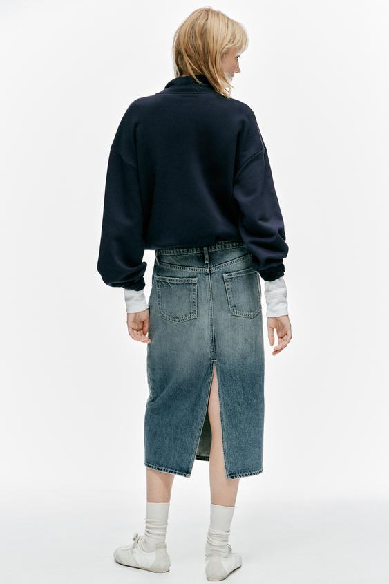 jupe MIDI denim trf - Bleu de Zara - Image 4