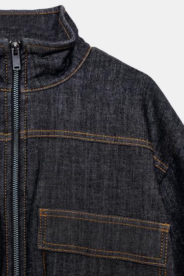 HIGH-NECK PUFFER BOMBER JACKET - Black by Zara - Image 7