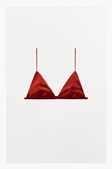 SILK TRIANGLE BRALETTE - Red by Zara