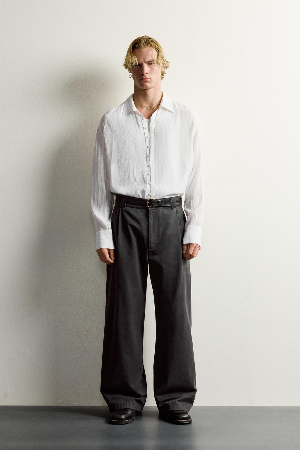 STRIPED 100% VISCOSE FLOWING SHIRT