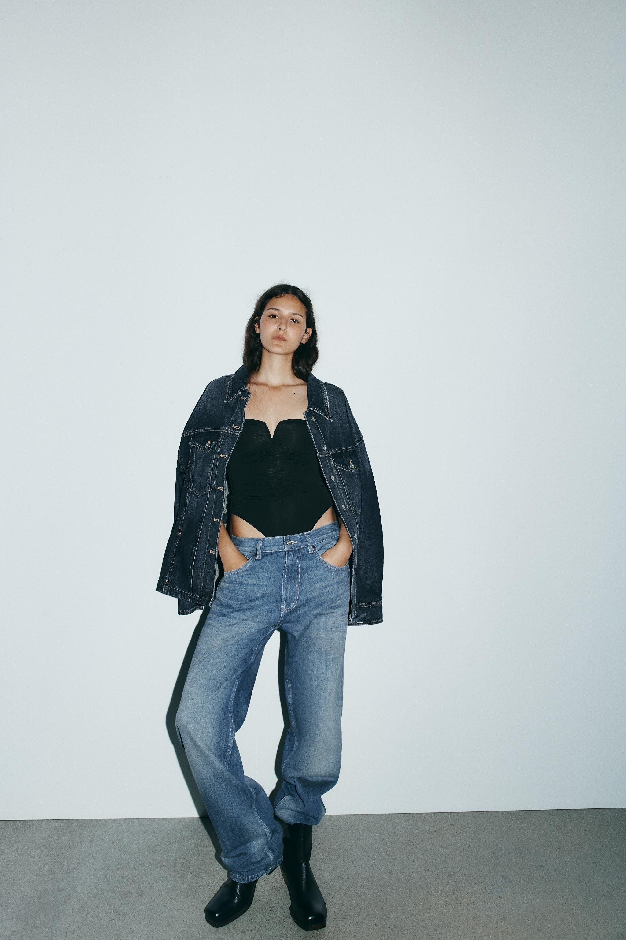 RUCHED POLYAMIDE BANDEAU BODYSUIT