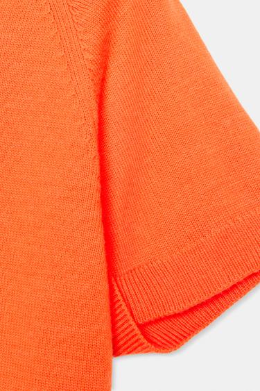 HAUT EN MAILLE MANCHES COURTES - Orange de Zara - Image 7