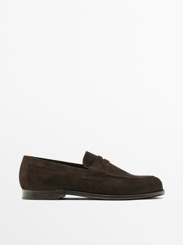 Mocassins croûte de cuir - Marron de Zara - Image 0