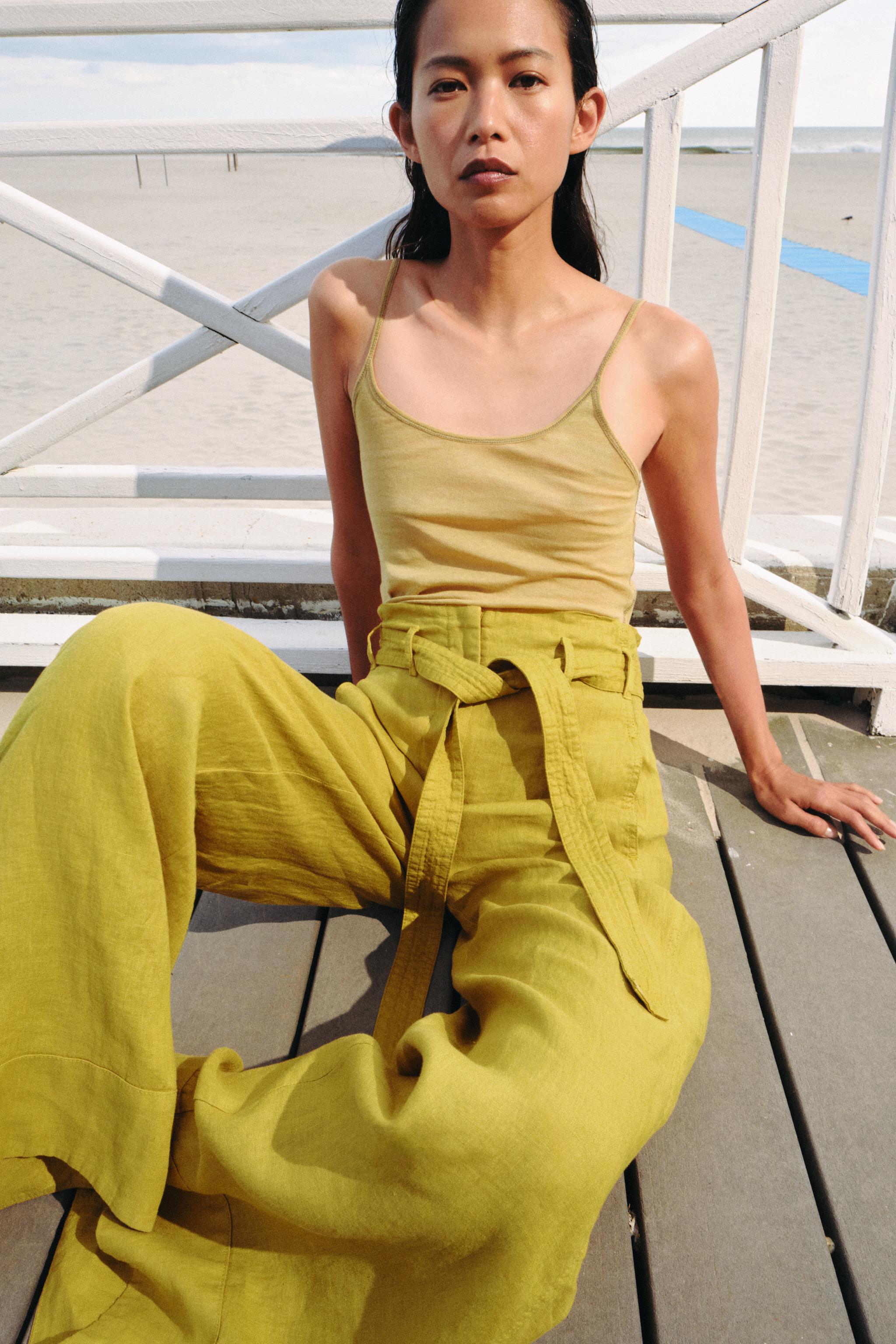 Женские брюки Zara ZW COLLECTION 100% LINEN PANTS — фото 7