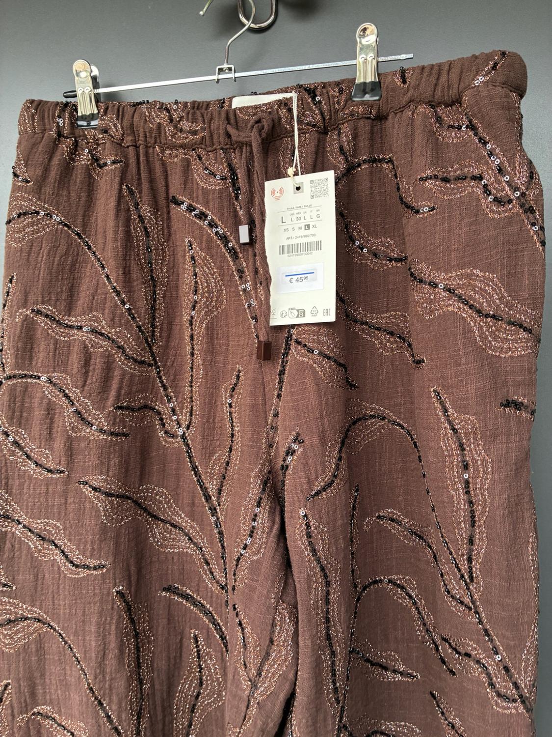 METALLIC THREAD SEQUIN SAROUEL TROUSERS - Image 3