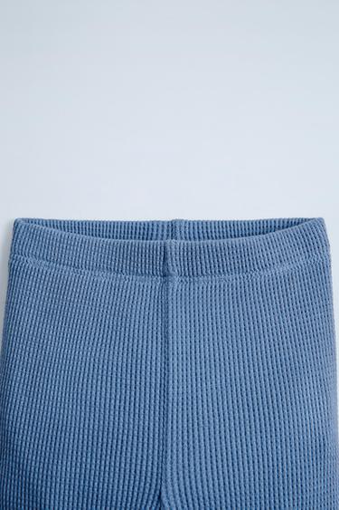 LOT DE DEUX LEGGINGS GAUFRÉS - Bleuté de Zara - Image 3